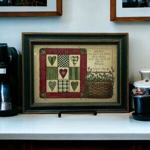 Framed Art, "MOTHER'S QUILT" By Artist: Linda Spivey. Print Is 8.25”x6.5”